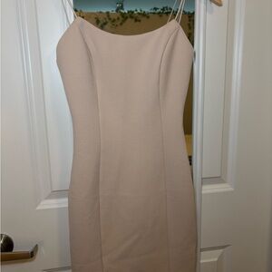 Fashion Nova Cream Sheath Cocktail Dress